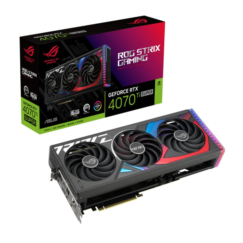 Asus ROG Strix GeForce RTX 4070 Ti Super 16GB GDDR6X Graphics Card - كرت الشاشة